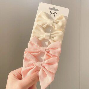 NEW - 4 PCS/Set - Cute Colorful Bow Hair Clips - Baby Girls Accesories